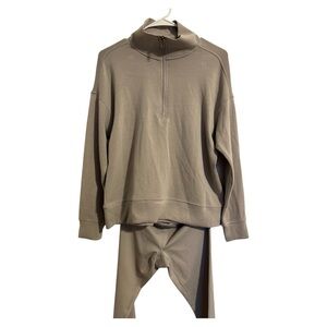 NWT RBX Gray Athleisure Active Workout Gy,m Pullover Sweater Legging Set